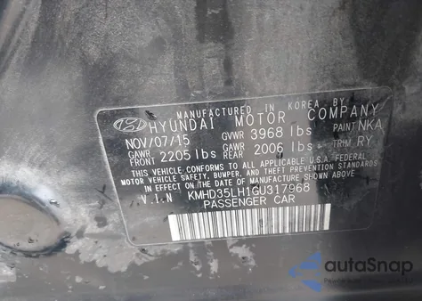 2016 Hyundai Elantra Gt из США, поврежденный, VIN KMHD35LH1GU317968